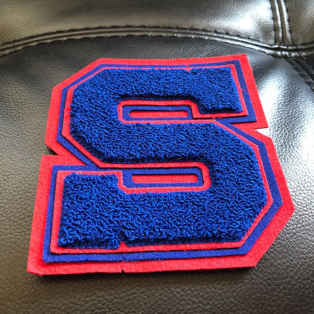 6.5 in x 5.5 in Vintage NEFF Varsity Letterman Letter Blue Red "S"